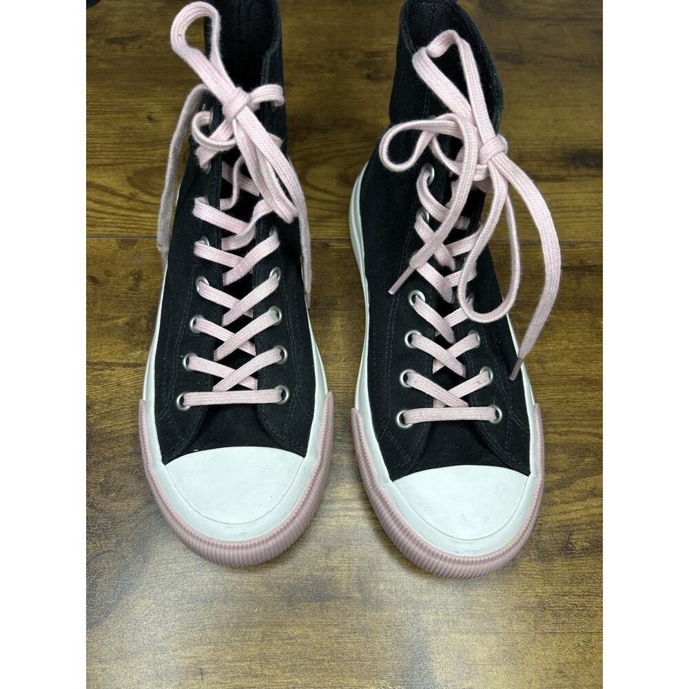 PF Flyers All American Hi Top Black Pink Sneaker Men 5 Women 6.5 - Picture 5 of 10